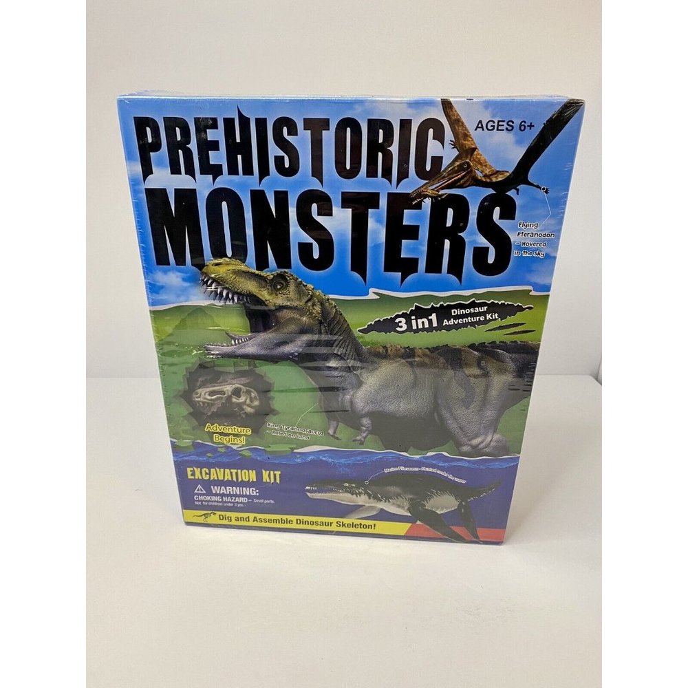 Prehistoric Monsters Excavation Kit STEAM Dig &‎ Assemble Dinosaur Skeletons NEW